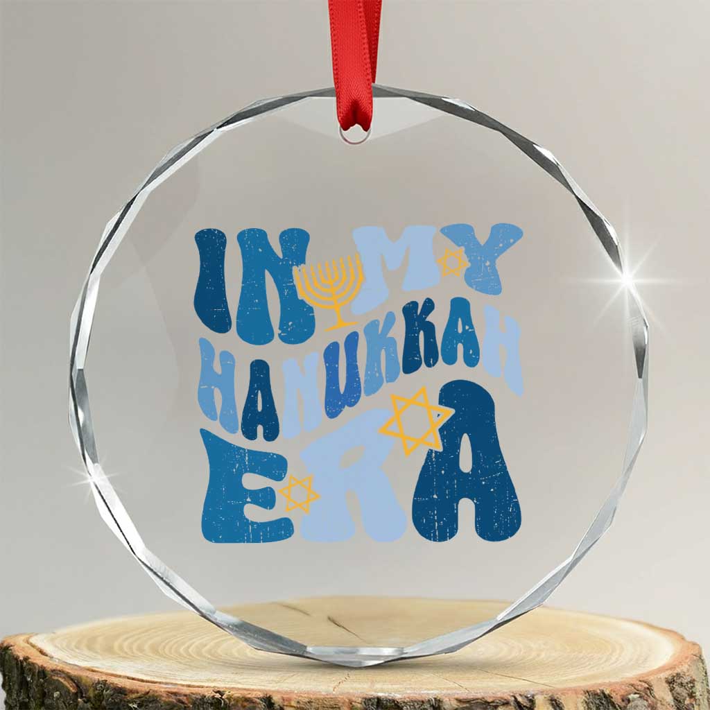 In My Hanukkah Era Crystal Glass Ornament Groovy Chanukkah Jewish TS09 Transparent Glass 3'' Circle Print Your Wear