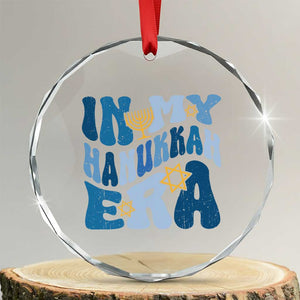 In My Hanukkah Era Crystal Glass Ornament Groovy Chanukkah Jewish TS09 Transparent Glass 3'' Circle Print Your Wear