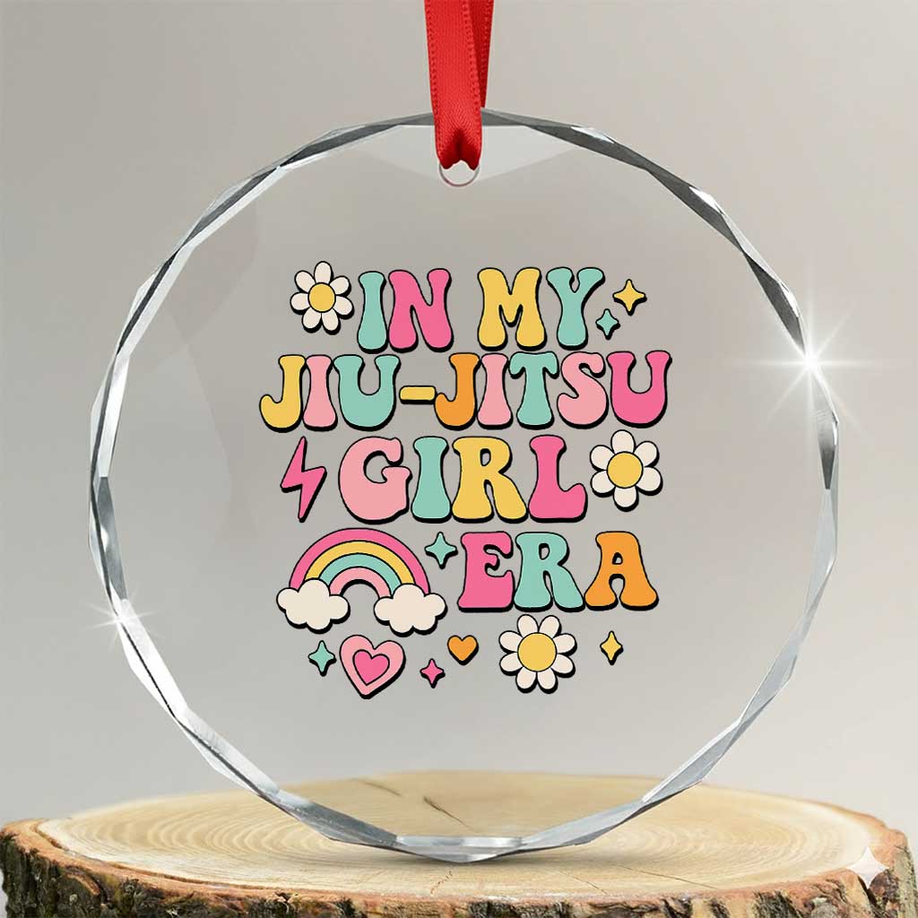 In My Jiu Jitsu Girl Era Crystal Glass Ornament Retro Groovy BJJ Girls TS10 Transparent Glass 3'' Circle Print Your Wear