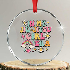 In My Jiu Jitsu Girl Era Crystal Glass Ornament Retro Groovy BJJ Girls TS10 Transparent Glass 3'' Circle Print Your Wear