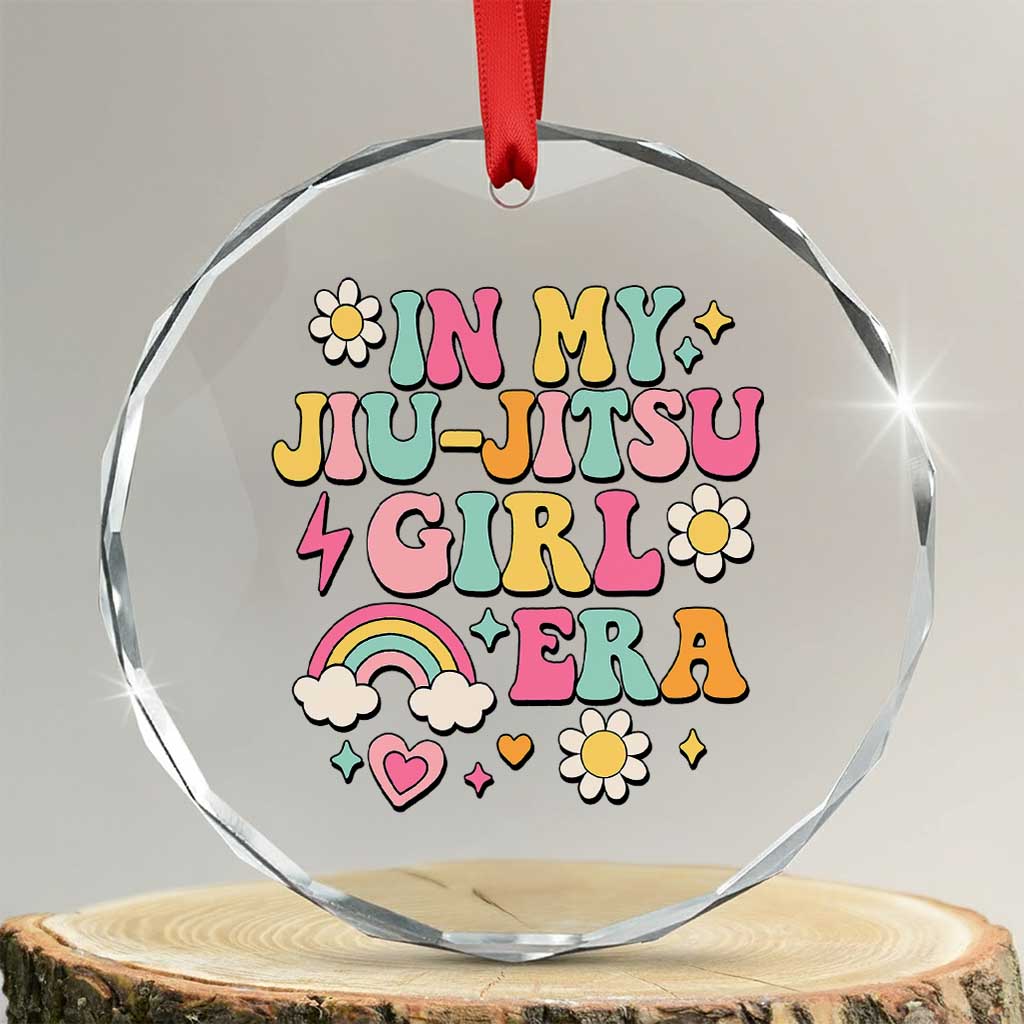 In My Jiu Jitsu Girl Era Crystal Glass Ornament Retro Groovy BJJ Girls TS10 Transparent Glass 3'' Circle Print Your Wear