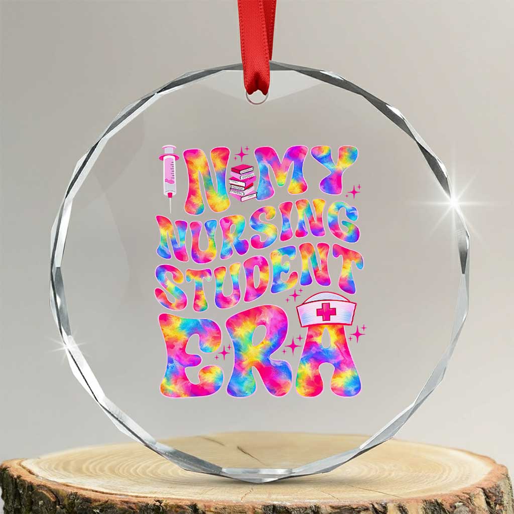 In My Nursing Student Era Crystal Glass Ornament Future Nurse Gift TS12 Transparent Glass 3'' Circle Print Your Wear