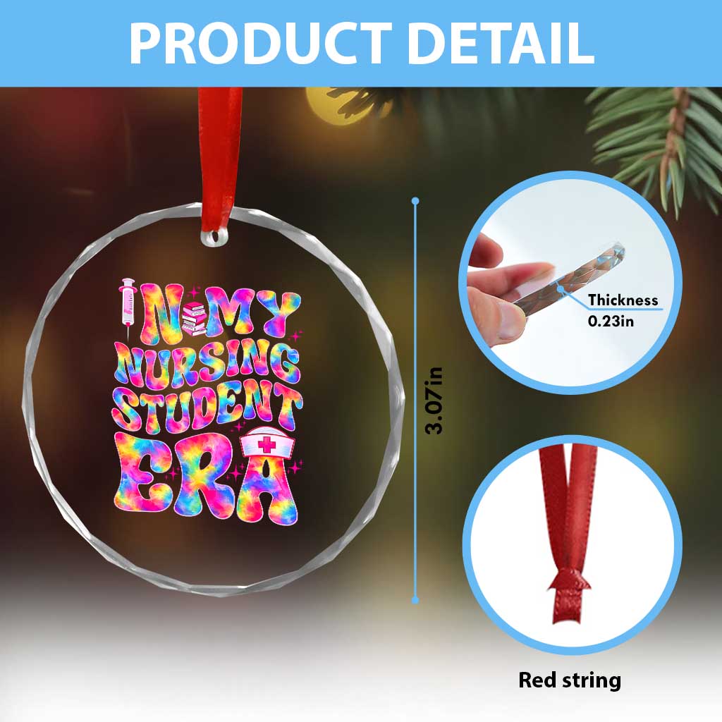 In My Nursing Student Era Crystal Glass Ornament Future Nurse Gift TS12 Print Your Wear