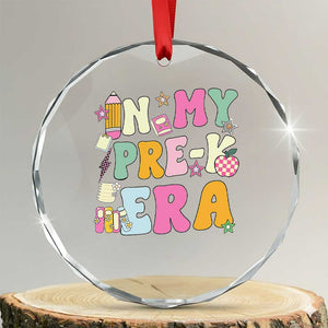 In My Pre-K Era Crystal Glass Ornament Girl Back To School Cute PreSchool Teacher TS10 Transparent Glass 3'' Circle Print Your Wear