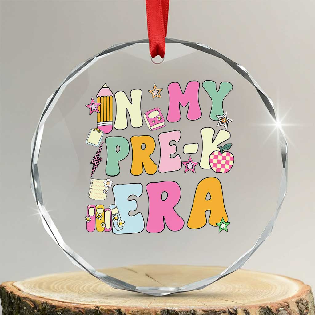 In My Pre-K Era Crystal Glass Ornament Girl Back To School Cute PreSchool Teacher TS10 Transparent Glass 3'' Circle Print Your Wear