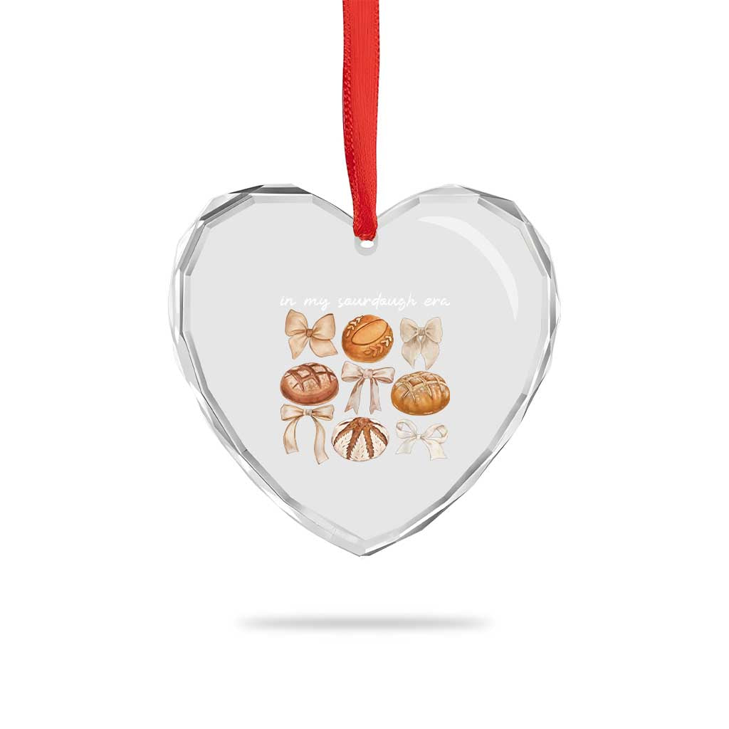 In My Sourdough Era Heart Crystal Glass Ornament Coquette Bows Baking Bread Lover TS14 Print Your Wear