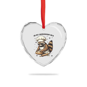 In My Sourdough Era Heart Crystal Glass Ornament Funny Raccoon Baker TS14 Print Your Wear