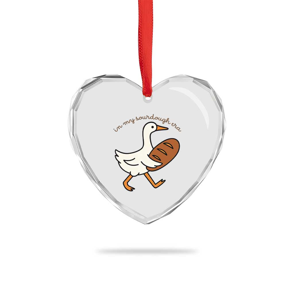In My Sourdough Era Heart Crystal Glass Ornament Funny Silly Goose Sourdough TS14 Print Your Wear