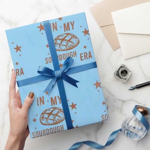 In My Sourdough Era Wrapping Paper Roll Funny Baking Bread Lover TS14 Light Blue Print Your Wear
