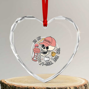 In My T-Ball Mom Era Skeleton Heart Crystal Glass Ornament Baseball Mother's Day TS02 Transparent Glass 3'' Heart Print Your Wear