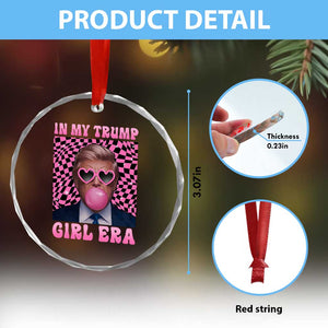 In My Trump Girl Era Crystal Glass Ornament Retro Groove Pink Bubble Gum Glasses TS11 Print Your Wear