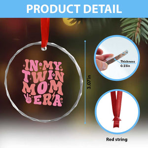 In My Twin Mom Era Crystal Glass Ornament Funny Mama Twin Pregnancy Announcement TS12 Print Your Wear