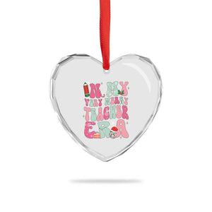 In My Very Merry Teacher Era Xmas Groovy Christmas Heart Crystal Glass Ornament TS02 Print Your Wear