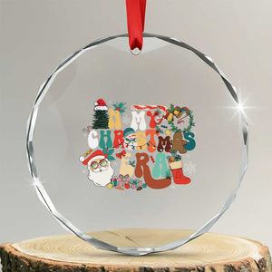 In My Xmas Era Retro Groovy Crystal Glass Ornament TS09 Transparent Glass 3'' Circle Print Your Wear