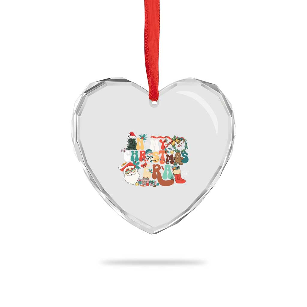 In My Xmas Era Retro Groovy Heart Crystal Glass Ornament TS09 Print Your Wear