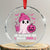 In October We Wear Pink Ghost Crystal Glass Ornament Halloween Breast Cancer Pink Ribbon Pumpkin TS10 Transparent Glass 3'' Circle Print Your Wear