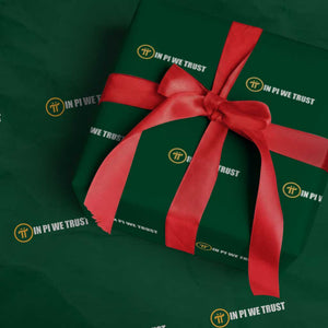 In Pi We Trust Cryptocurrency Wrapping Paper Roll Crypto Coins Blockchain Mining TS02 Green Print Your Wear