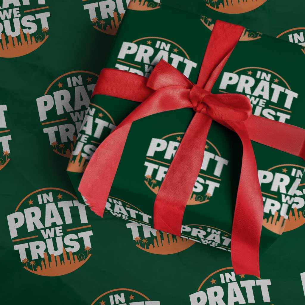 In Pratt We Trust Los Angeles Skyline Graphic Wrapping Paper Roll Patriotic LA City California Pride Local Leadership TS02 Green Print Your Wear