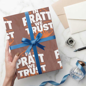 In Pratt We Trust Los Angeles Skyline Graphic Wrapping Paper Roll Patriotic LA City California Pride Local Leadership TS02 Mocha Print Your Wear