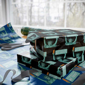 In Sandwich Guy We Trust Wrapping Paper Roll Funny Liberty with Baguette Parody Graphic Political Satire TS02 Black Print Your Wear