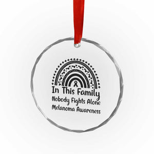 In This Family Nobody Fights Alone Crystal Glass Ornament Melanoma Warrior Support TS12 Print Your Wear