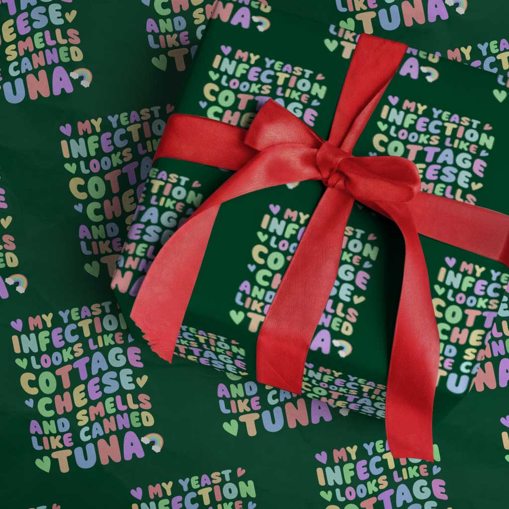 Inappropriate Adult Wrapping Paper Roll Funny My Yeast Infection Roulette Game TS10 Green Print Your Wear