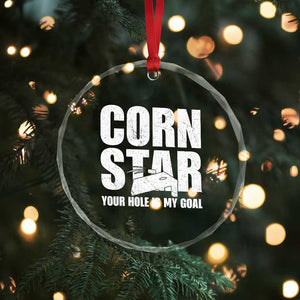 Inappropriate Cornhole Crystal Glass Ornament Funny Adult Humor Cornstar Your Hole Is My Goal TS10 Print Your Wear