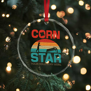 Inappropriate Cornhole Crystal Glass Ornament Retro Funny Adult Humor Cornstar Your Hole Is My Goal TS10 Print Your Wear