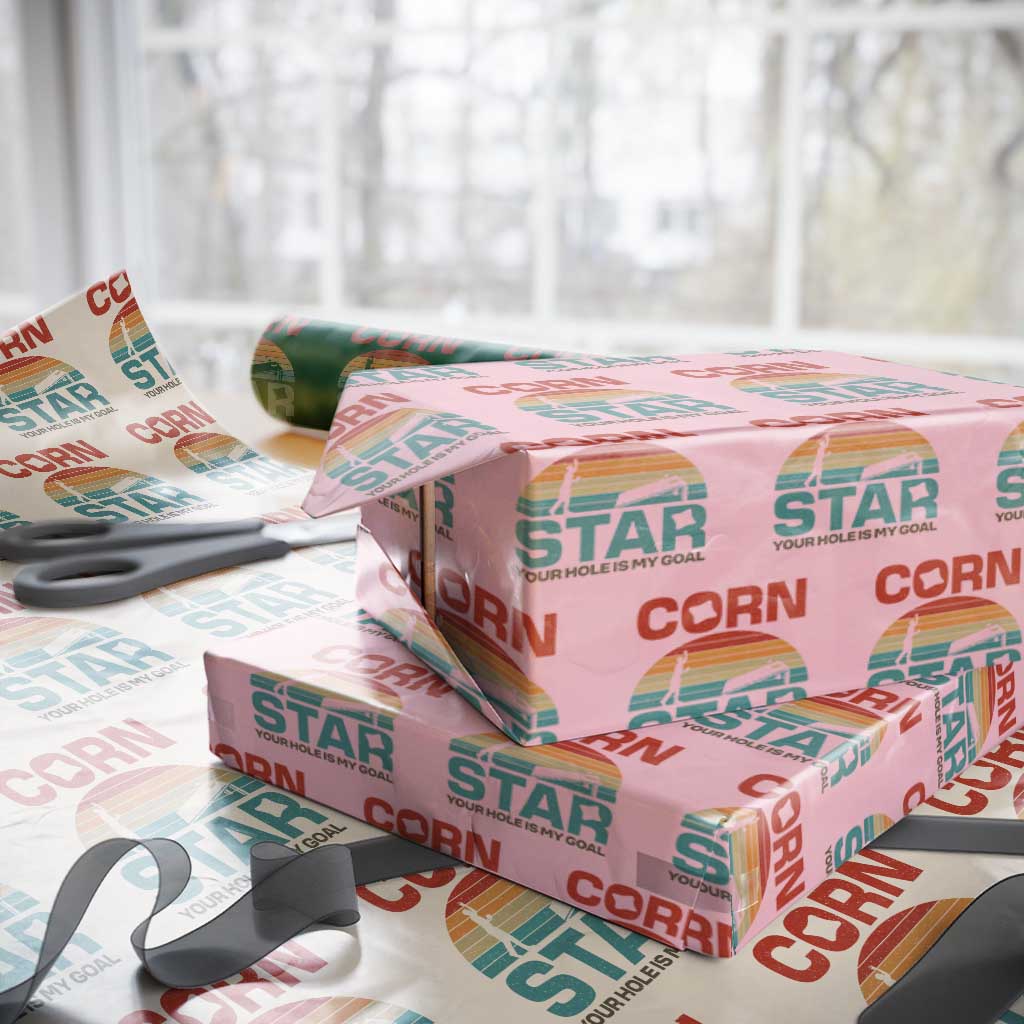 Inappropriate Cornhole Wrapping Paper Roll Retro Funny Adult Humor Cornstar Your Hole Is My Goal TS10 Light Pink Print Your Wear