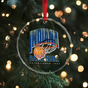 Indiana Basketball Throwback Crystal Glass Ornament Retro Hoop Graphic for IN Fans Since 1967 TS02 Print Your Wear