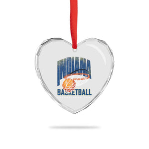 Indiana Basketball Throwback Heart Crystal Glass Ornament Retro Hoop Graphic for IN Fans Since 1967 TS02 Print Your Wear
