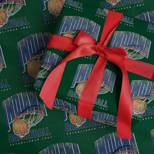 Indiana Basketball Throwback Wrapping Paper Roll Retro Hoop Graphic for IN Fans Since 1967 TS02 Green Print Your Wear