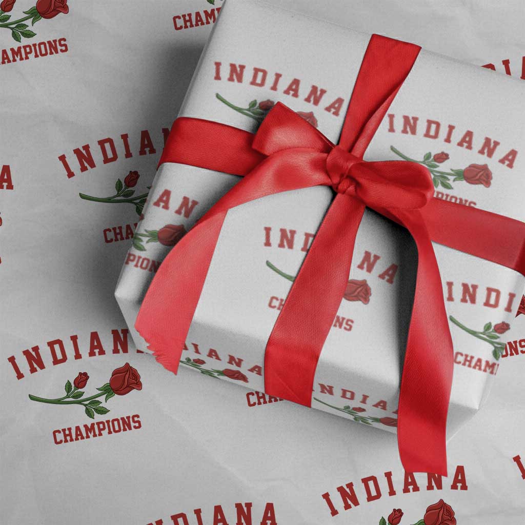 Indiana Champions Rose Hoosier State Graphic Wrapping Paper Roll Game Day Sports Pride TS02 White Print Your Wear