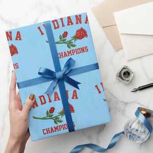 Indiana Champions Rose Hoosier State Graphic Wrapping Paper Roll Game Day Sports Pride TS02 Light Blue Print Your Wear