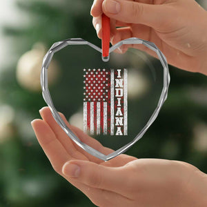 Indiana Fan Heart Crystal Glass Ornament Classic Retro City USA Flag Patriotic American TS10 Print Your Wear