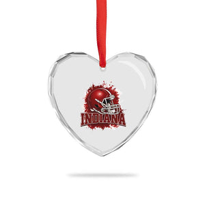 Indiana Game Day Energy Heart Crystal Glass Ornament Football Helmet Splash Hoosier State Sports Pride TS02 Print Your Wear