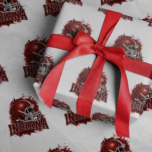 Indiana Game Day Energy Wrapping Paper Roll Football Helmet Splash Hoosier State Sports Pride TS02 White Print Your Wear