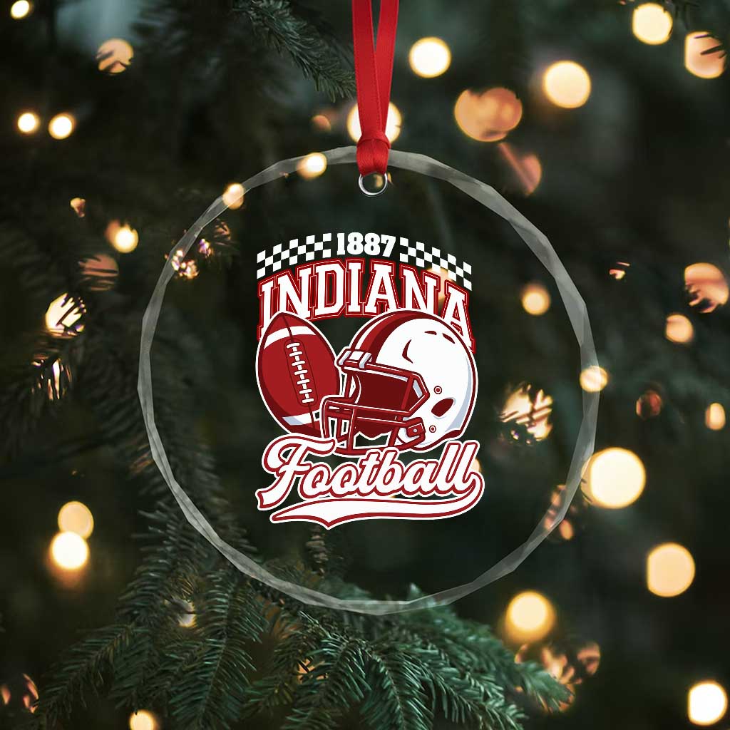 Indiana Pride Football Lover Crystal Glass Ornament Retro IN for Sport Fans TS02 Print Your Wear