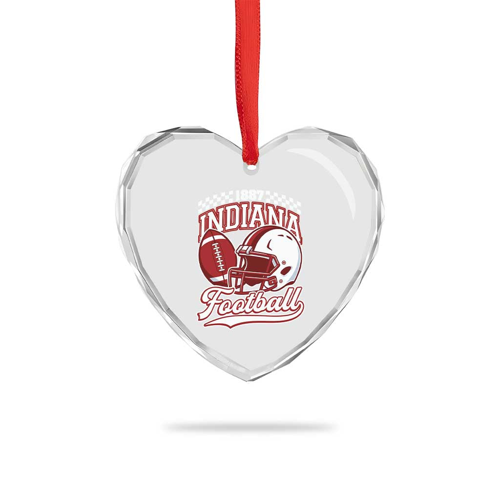 Indiana Pride Football Lover Heart Crystal Glass Ornament Retro IN for Sport Fans TS02 Print Your Wear