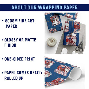 Indiana Pride Football Lover Wrapping Paper Roll Retro IN for Sport Fans TS02 Print Your Wear