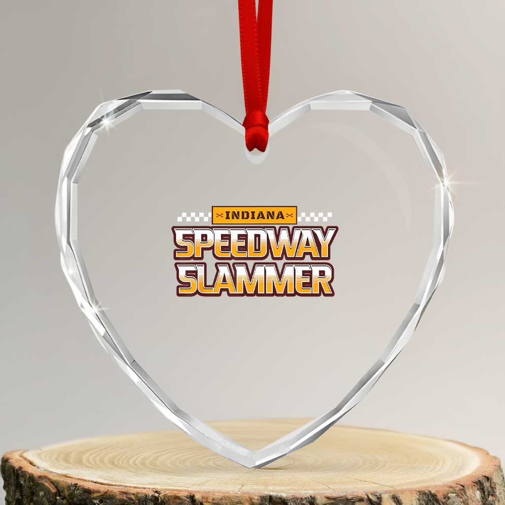 Indiana Speedway Slammer 2025 Heart Crystal Glass Ornament Detention Prison TS02 Transparent Glass 3'' Heart Print Your Wear