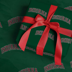 Indiana Wrapping Paper Roll Vintage Retro Varsity City Lightning Bolt Checkered TS10 Green Print Your Wear