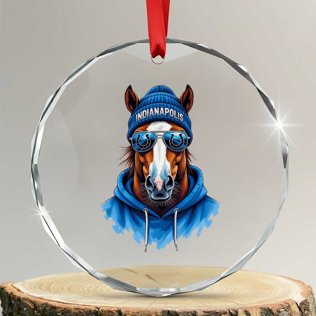 IFC Football Lover Crystal Glass Ornament Blue Equine Shoe Sport Fan Game Day TS11 Transparent Glass 3'' Circle Print Your Wear