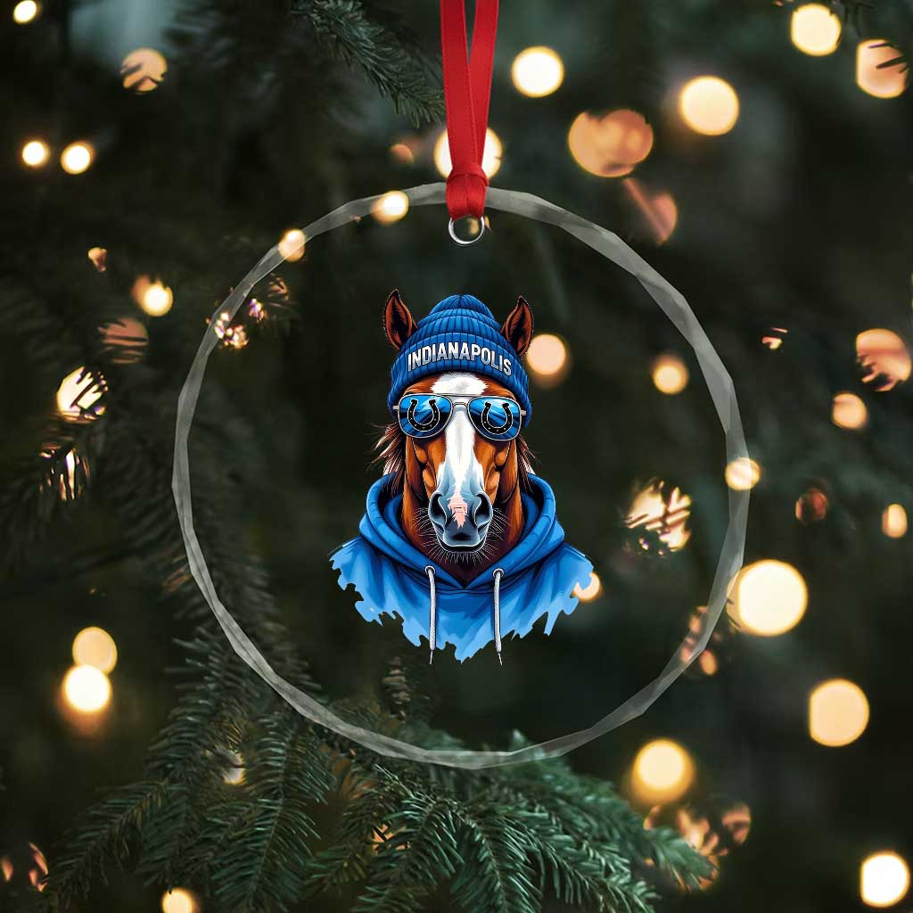 IFC Football Lover Crystal Glass Ornament Blue Equine Shoe Sport Fan Game Day TS11 Print Your Wear