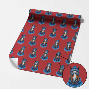 IFC Football Lover Wrapping Paper Roll Blue Equine Shoe Sport Fan Game Day TS11 Red Print Your Wear