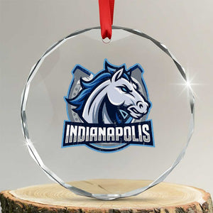 IFC Game Day Crystal Glass Ornament Blue Football Lover Equine Shoe TS11 Transparent Glass 3'' Circle Print Your Wear