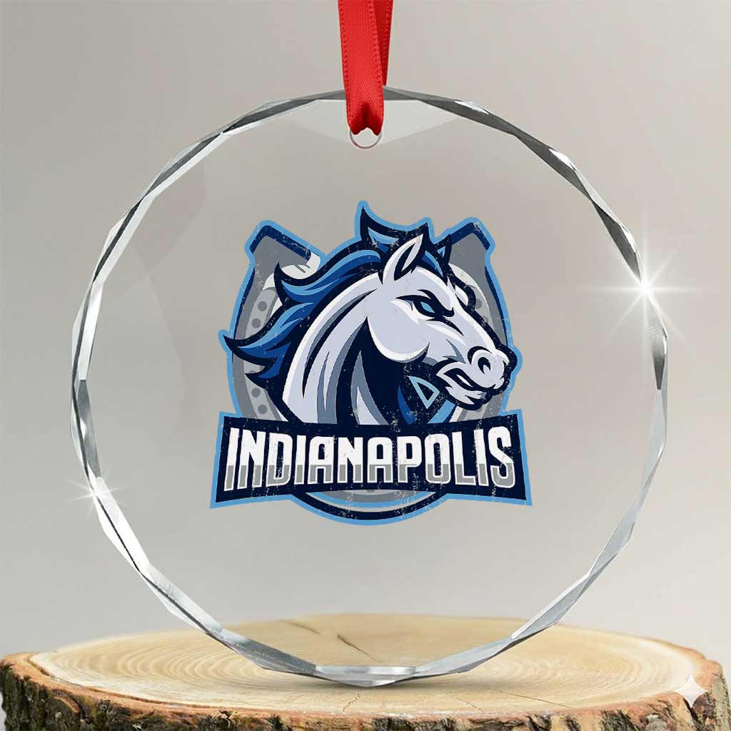 IFC Game Day Crystal Glass Ornament Blue Football Lover Equine Shoe TS11 Transparent Glass 3'' Circle Print Your Wear