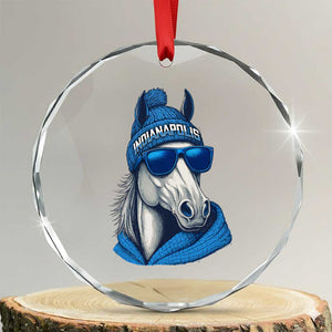 IFC Game Day Crystal Glass Ornament Blue Sunglasses Football Game Sport Lover TS11 Transparent Glass 3'' Circle Print Your Wear