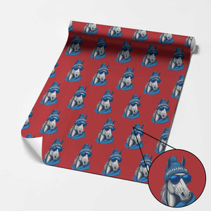 IFC Game Day Wrapping Paper Roll Blue Sunglasses Football Game Sport Lover TS11 Red Print Your Wear