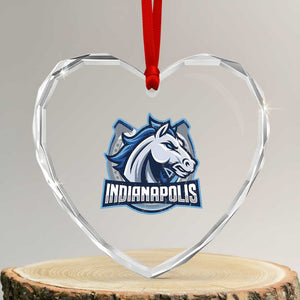 IFC Game Day Heart Crystal Glass Ornament Blue Football Lover Equine Shoe TS11 Transparent Glass 3'' Heart Print Your Wear